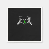 Skelet Hand Heart Awareness Ribbon Servet (Voorkant)