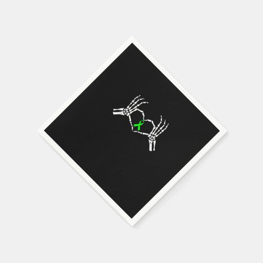 Skelet Hand Heart Awareness Ribbon Servet (Hoek)