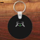 Skelet Hand Heart Awareness Ribbon Sleutelhanger (Voorkant)