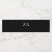 Skelet Hand Heart Awareness Ribbon Waterfles Etiket (Enkel label)