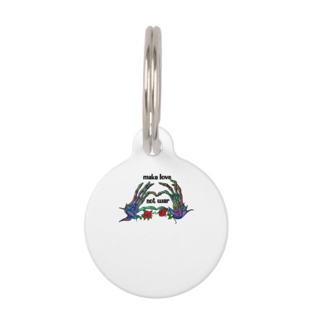 Skelet Hand Heart Design Huisdierpenning (Voorkant)