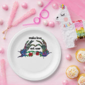 Skelet Hand Heart Design Papieren Bordje (Feest)