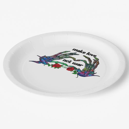 Skelet Hand Heart Design Papieren Bordje (Gekanteld)