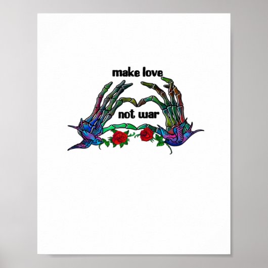 Skelet Hand Heart Design Poster (Voorkant)