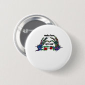 Skelet Hand Heart Design Ronde Button 5,7 Cm (Voorkant /achterkant)