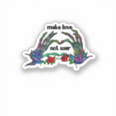 Skelet Hand Heart Design Sticker (Voorkant)