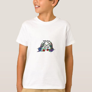 Skelet Hand Heart Design T-shirt