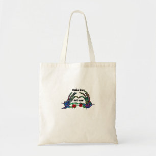 Skelet Hand Heart Design Tote Bag