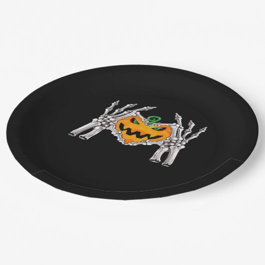 Skelet Hand Heart Sign Bone Kostuum Papieren Bordje (Gekanteld)