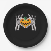 Skelet Hand Heart Sign Bone Kostuum Papieren Bordje (Voorkant)