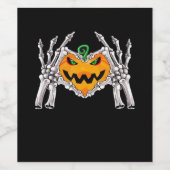 Skelet Hand Heart Sign Bone Kostuum Wijn Etiket (Enkel label)