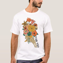 Skelet Hand Holding Bloemen Halloween T-shirt
