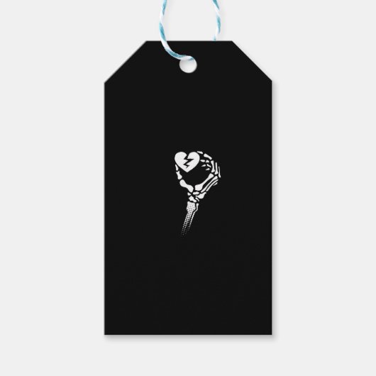 Skelet Hand Holding Heart Cadeaulabel (Voorkant)