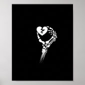 Skelet Hand Holding Heart Poster (Voorkant)