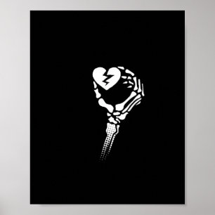 Skelet Hand Holding Heart Poster