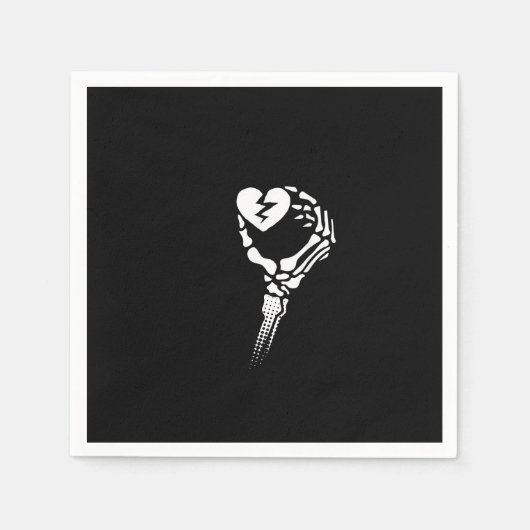 Skelet Hand Holding Heart Servet (Voorkant)