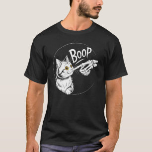 Skelet Hand Kat Boop Spooky Schattige Kat T-shirt