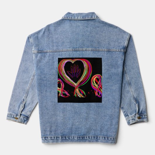 Skelet Hand Kralen Lint Parade Denim Jacket (Achterkant)
