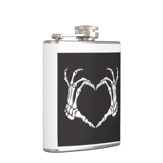 Skelet Hand Making a Heart on a Heupfles (Rechts)