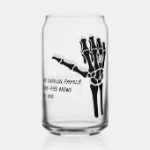 Skelet Hand Met Diamanten Ring Blikvorm Glas (Achterkant)