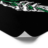 Skelet Hand met een rode Rose Halloween kostuum Poster (Hoek)