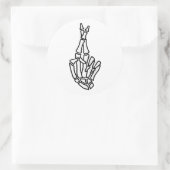 Skelet hand met gekruiste vingers ronde sticker (Tas)