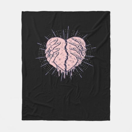 Skelet Hand met Hart Classic Fleece Deken (Voorkant)
