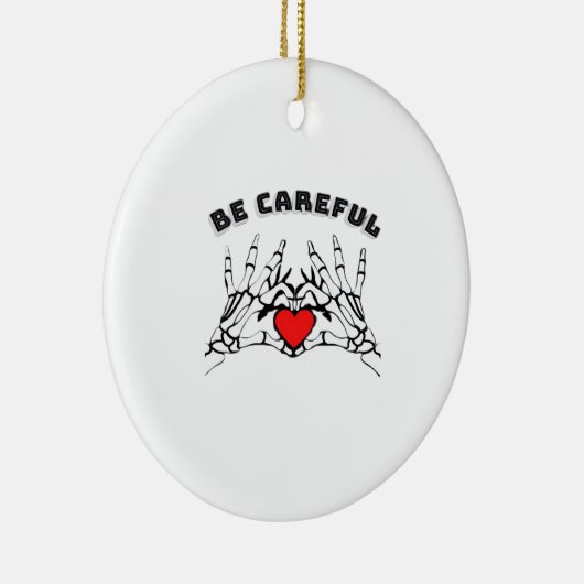 Skelet Hand met Hart Classic Keramisch Ornament (Rechts)