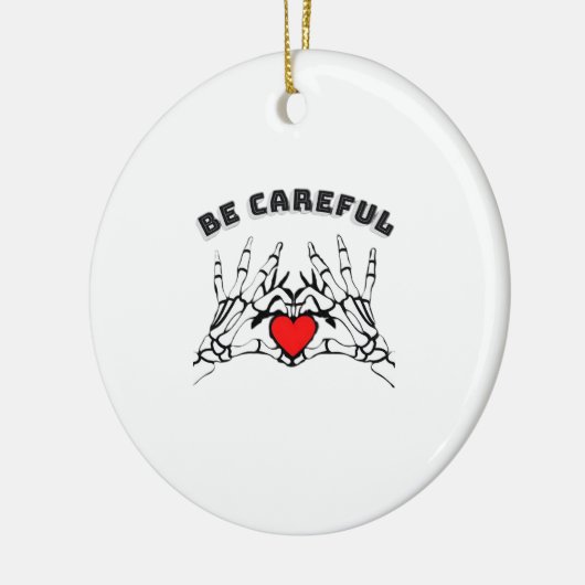 Skelet Hand met Hart Classic Keramisch Ornament (Links)