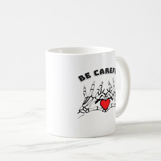 Skelet Hand met Hart Classic Koffiemok (Voorkant rechts)