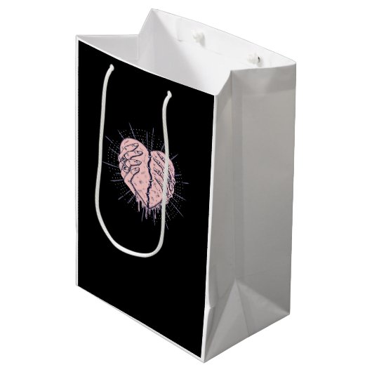 Skelet Hand met Hart Classic Medium Cadeauzakje (Voorkant Gekanteld)