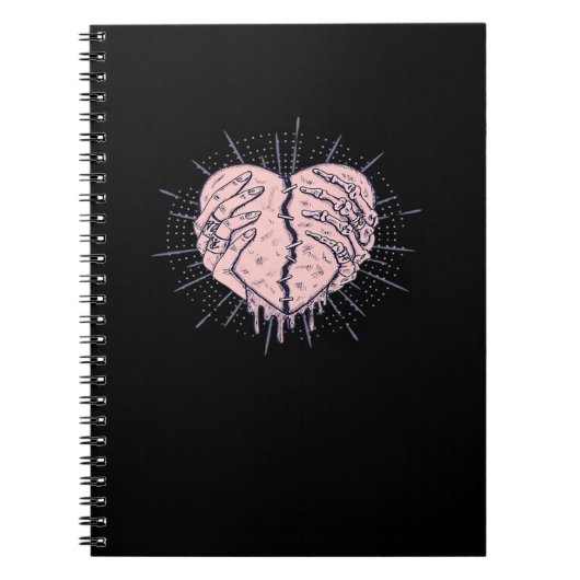 Skelet Hand met Hart Classic Notitieboek (Voorkant)