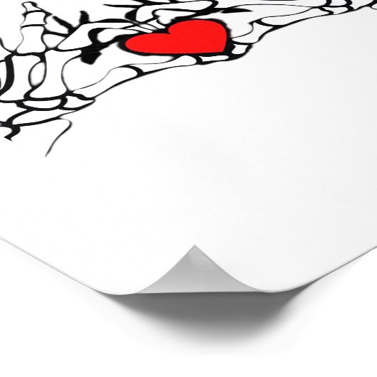 Skelet Hand met Hart Classic Poster (Hoek)