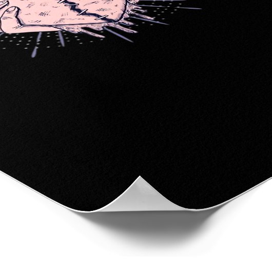 Skelet Hand met Hart Classic Poster (Hoek)