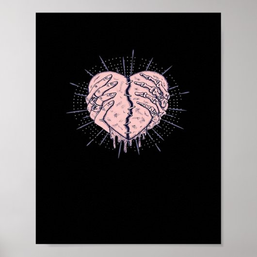 Skelet Hand met Hart Classic Poster (Voorkant)