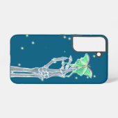 Skelet hand met Luna Moth Samsung Galaxy Hoesje (Achterkant horizontaal)