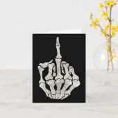 Skelet hand middelvinger voor off  schedel kaart (Gele Bloem)