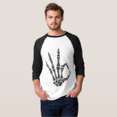 Skelet Hand OK Teken Grafische T-shirt (Voorkant volledig)