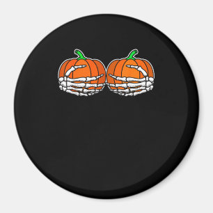 Skelet Hand op borst Pompoen Halloween Vrouwen Magneet
