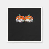 Skelet Hand op borst Pompoen Halloween Vrouwen Servet (Voorkant)