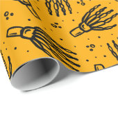 Skelet hand patroon. cadeaupapier (Rol Hoek)