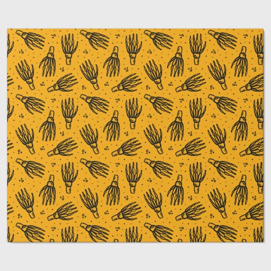 Skelet hand patroon. cadeaupapier (Zoom)