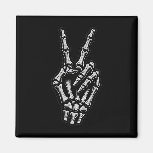 Skelet Hand Peace Sign Bone 1 Magneet (Voorkant)