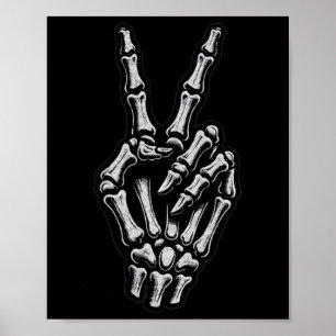 Skelet Hand Peace Sign Bone 1 Poster