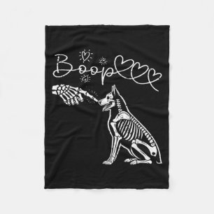 Skelet Hand Raakt Neus Duitse Herders Boop Hond Fleece Deken