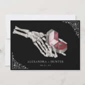 Skelet Hand Ring Gotische Bruiloft Save the Date Kaart (Voorkant)