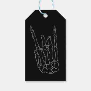 Skelet Hand Rockster Zwarte Verjaardagsfeest Favor Cadeaulabel