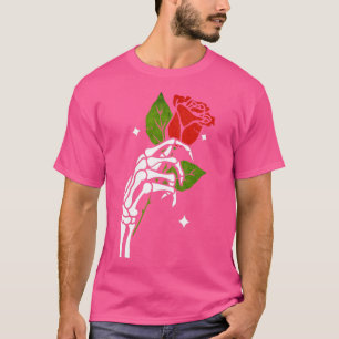 Skelet Hand Roos Gothic Gotische Grunge Stijl T-shirt