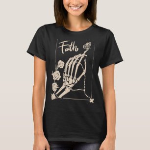 Skelet Hand Rozen met Vlinders Christelijk Fai T-shirt