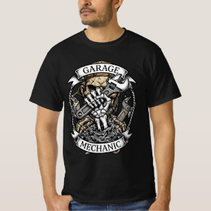 Skelet Hand Sleutel - Garage monteur Olie Tee T-shirt